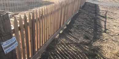 Timber picket fence
