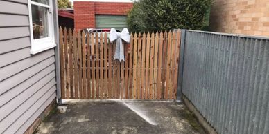 Custom picket gate installation